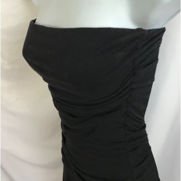 Anthropologie Velvet Sheath Little Black Dress Strapless - Picture 8 of 10